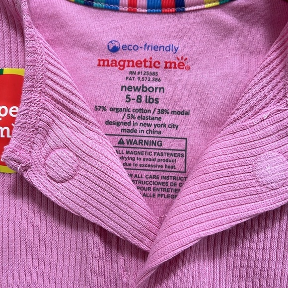 Magnetic Me Organic Cotton Modal Ribbed Footie Mauve 3-6 6-9 9-12 - Picture 4 of 8
